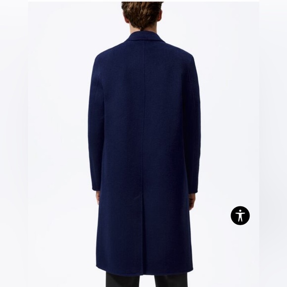 NWT - Zara Men’s Double- Faced Wool Blended Long Coat - Size L - Picture 3 of 11